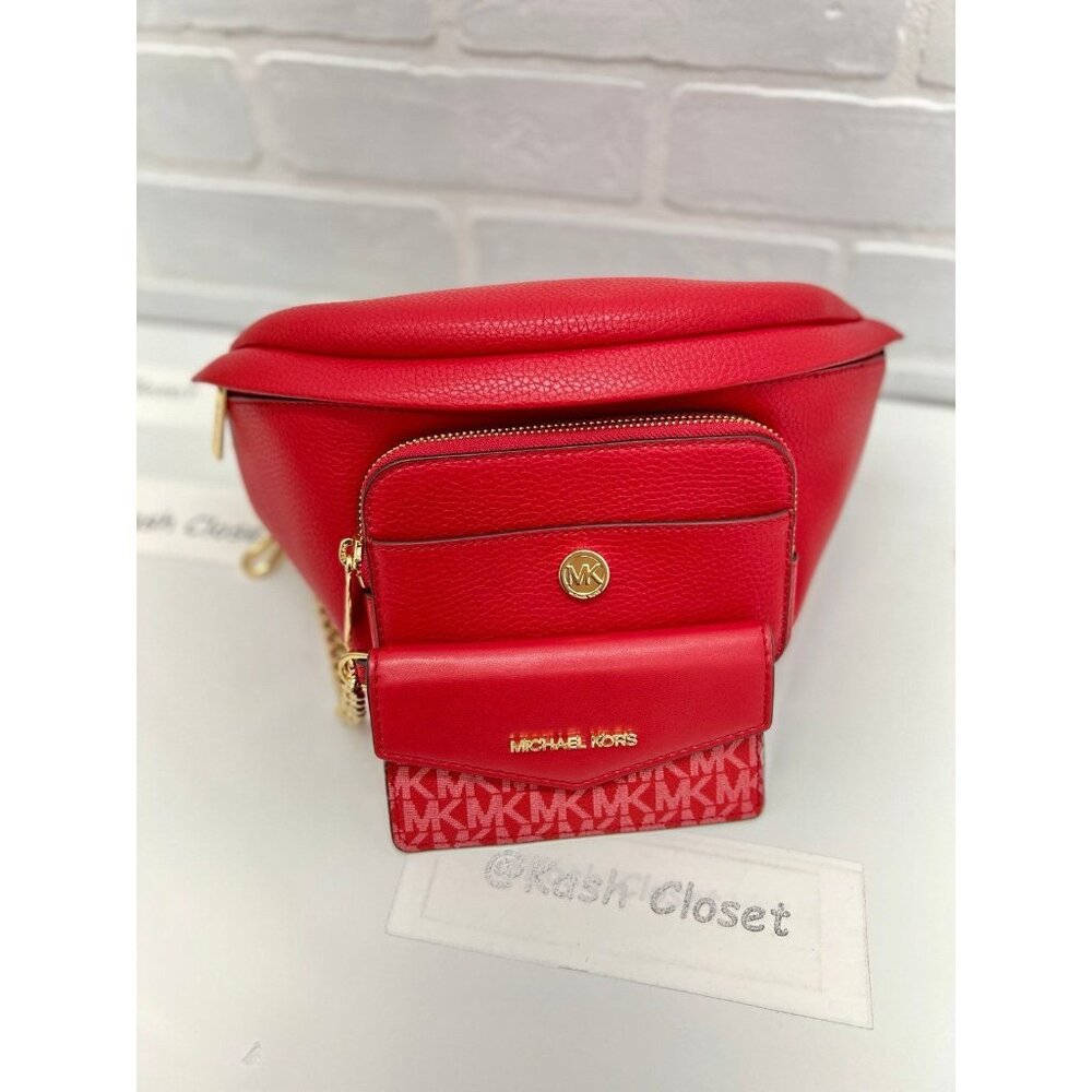 Michael Kors Maisie 2-in-1 Sling WaistPack Large Fanny bag Crossbody Bright Red